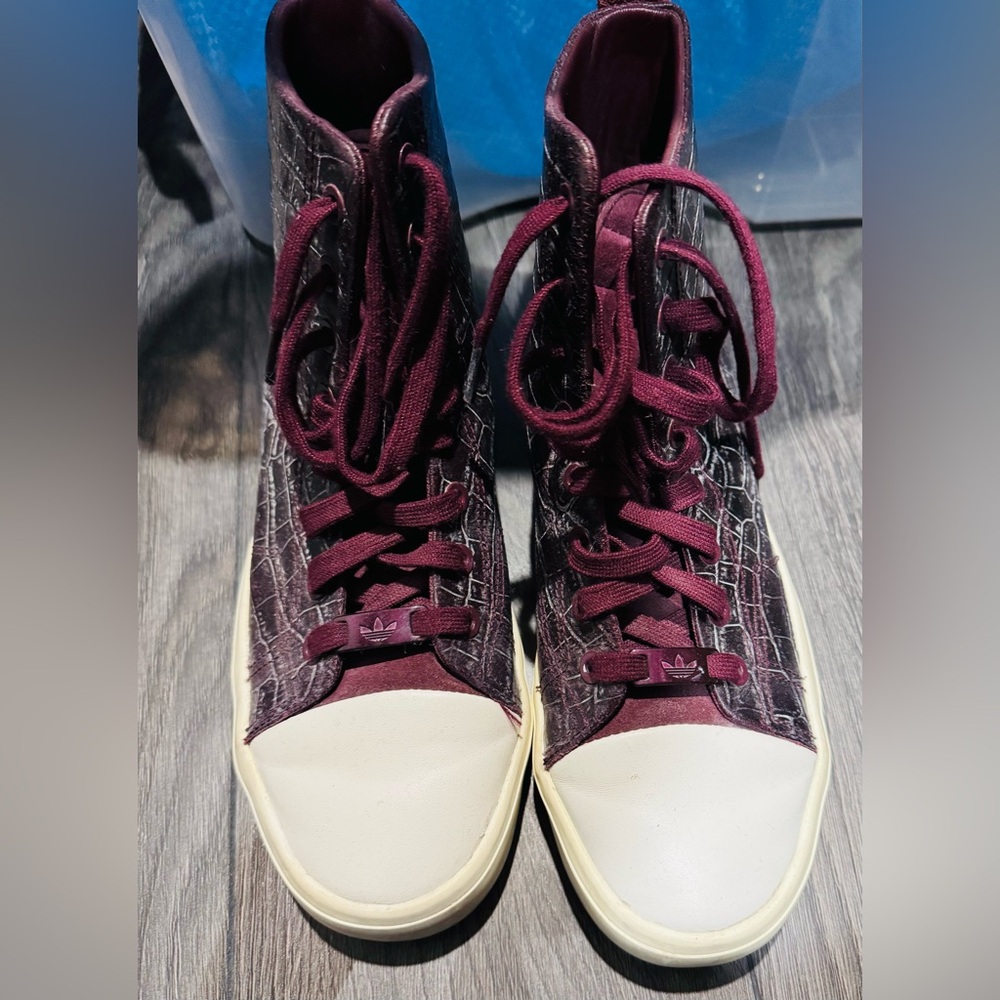 Adidas Originals Honey 2.0 Leather Suede high top  Maroon croc print street US8